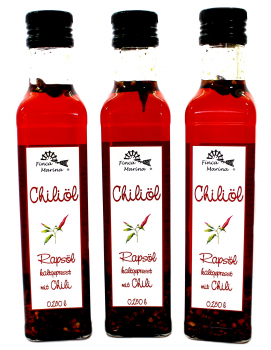 Chiliöl mit kaltgepresstem Rapsöl 3 x 0,250l zum Toppreis
